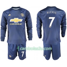 Camisolas de Futebol Manchester United ALEXIS 7 Criança Equipamento 3ª 2018/19 Manga Comprida